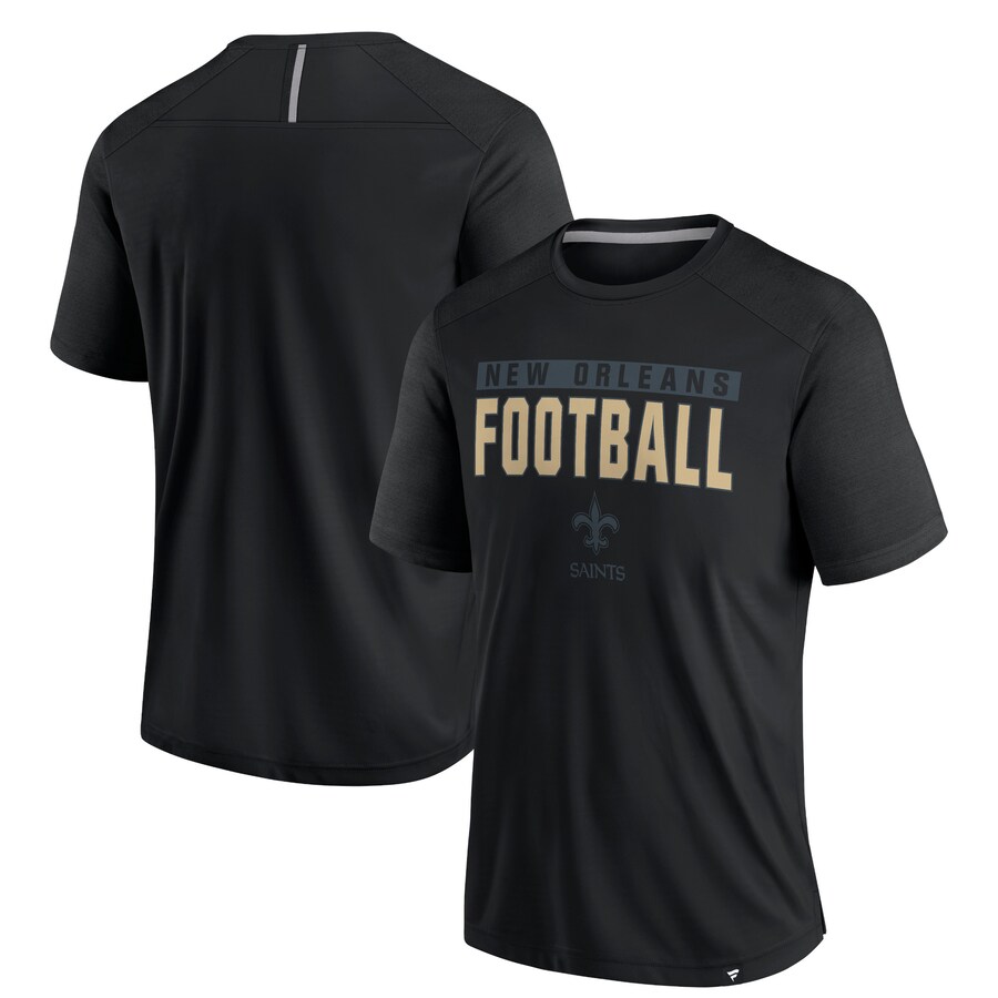 Men's New Orleans Saints  Fanatics Black Defender Blackout T-Shirt