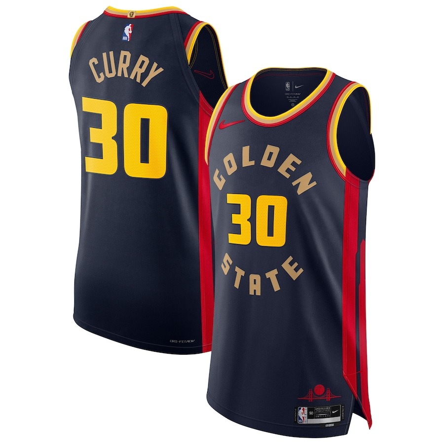 Men's Golden State Warriors Stephen Curry Nike Navy 2024/25 Authentic Player Jersey - City Edition