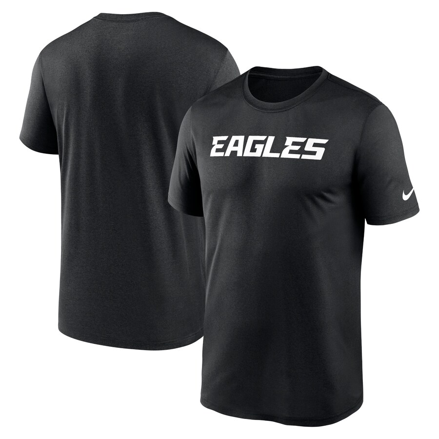 Men's Philadelphia Eagles Nike Black Primetime Legend Wordmark Performance T-Shirt