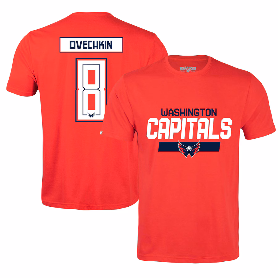 Men's Washington Capitals Alexander Ovechkin Levelwear Red Richmond Player Name & Number T-Shirt