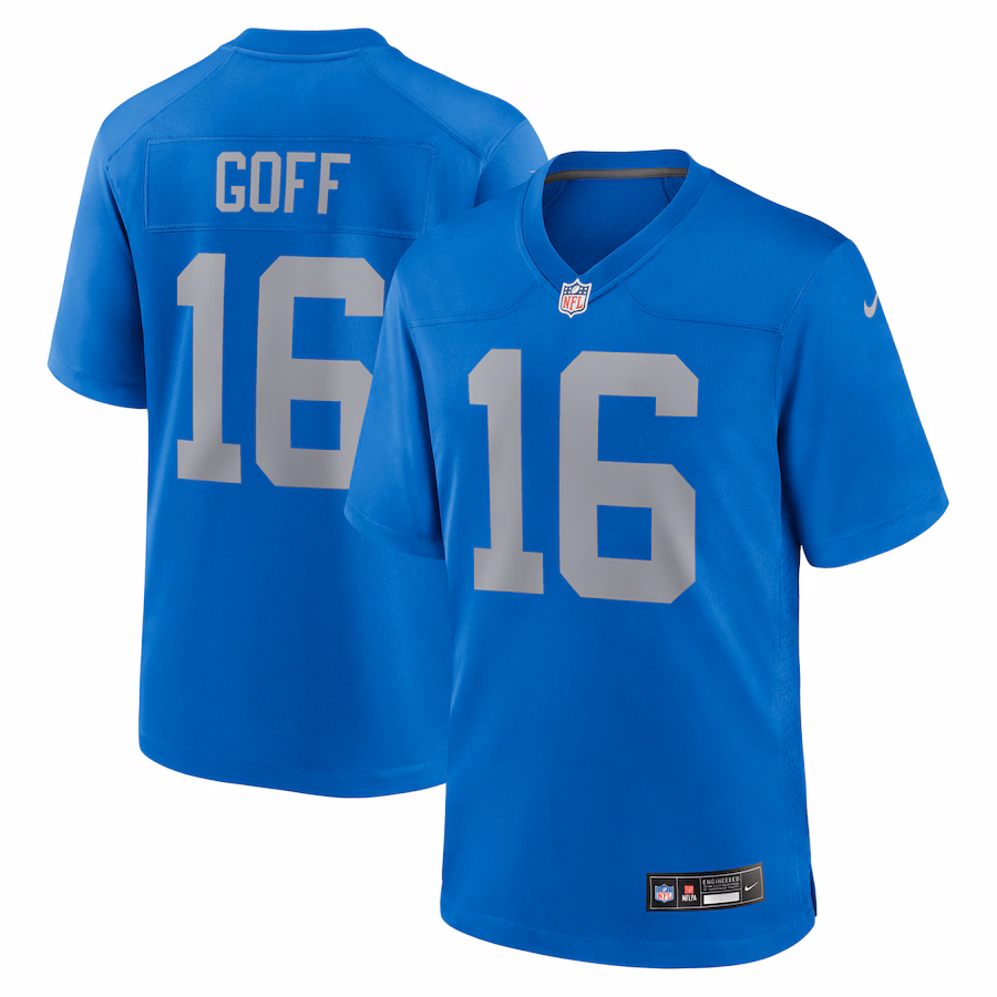 Men's Detroit Lions Jared Goff Nike Blue Alternate Game Jersey