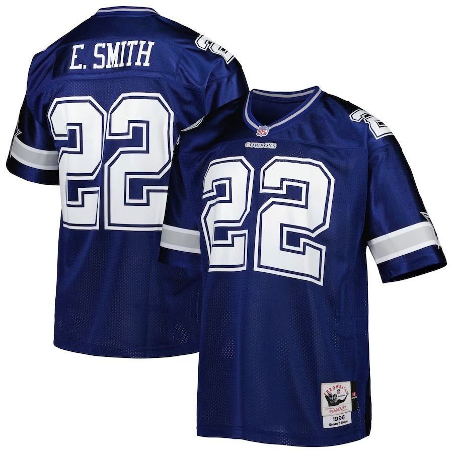 Men's Dallas Cowboys 1996 Emmitt Smith Mitchell & Ness Navy Authentic Throwback Retired Player Jersey