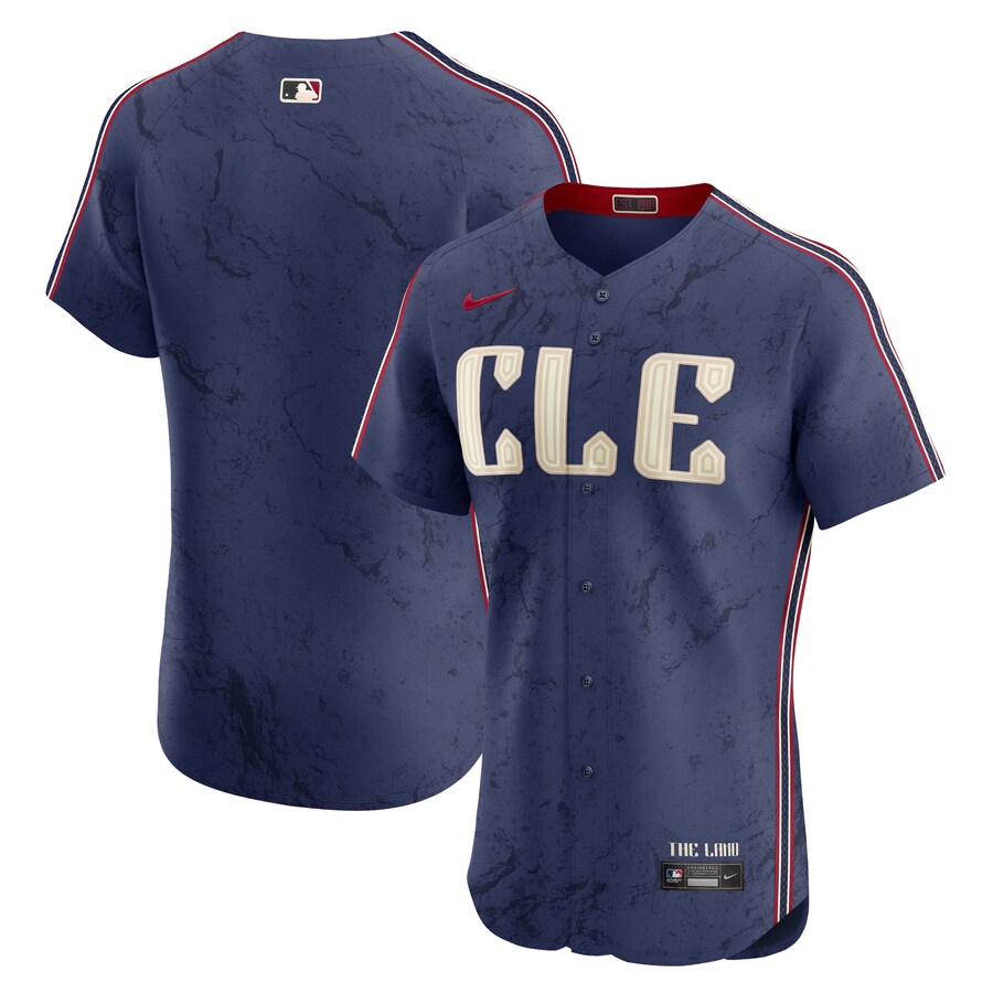 Men's Cleveland Guardians Nike Navy City Connect Elite Jersey