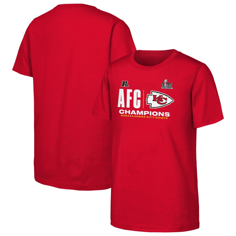 Youth Kansas City Chiefs Fanatics Red 2024 AFC Champions Hail Mary T-Shirt
