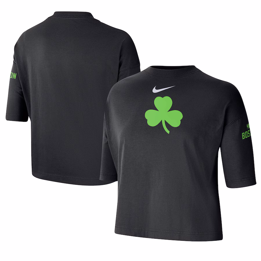 Women's Boston Celtics Nike Black 2024/25 City Edition Courtside Boxy T-Shirt