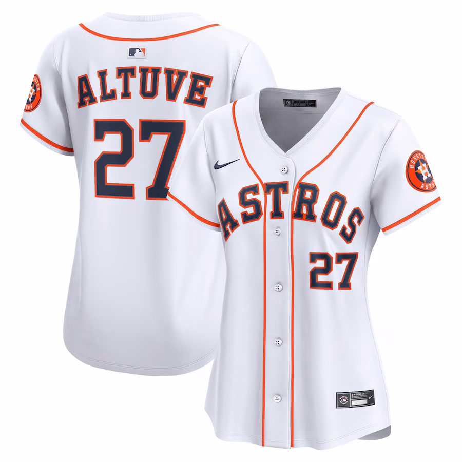 Women's Houston Astros Jose Altuve Nike White Home Limited Jersey