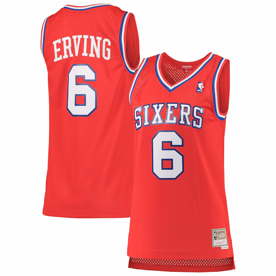 Women's Philadelphia 76ers Julius Erving Mitchell & Ness Red 1982/83 Hardwood Classics Swingman Jersey