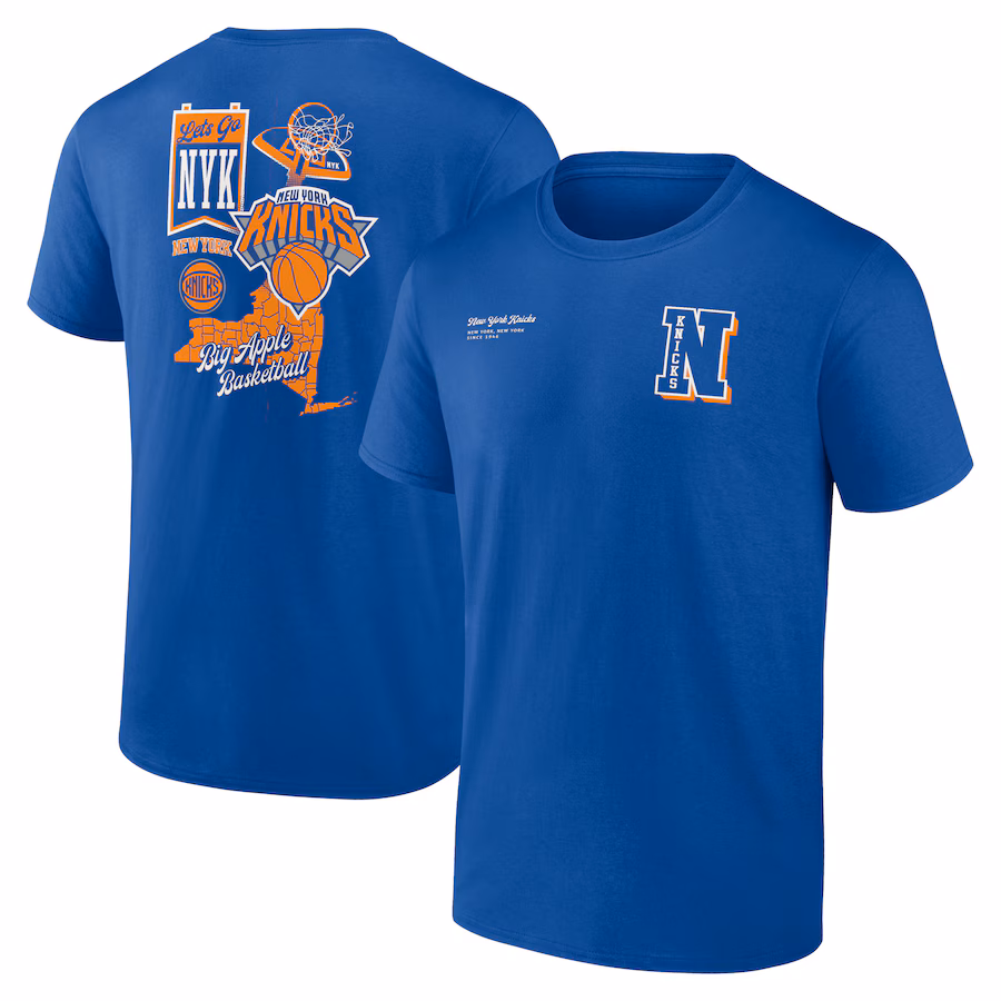 Men's New York Knicks Blue Split Zone T-Shirt