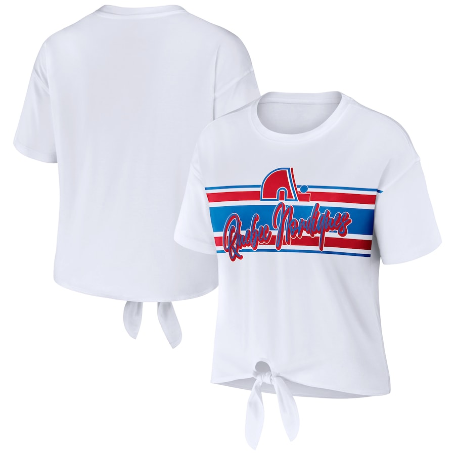 Women's Colorado Avalanche WEAR by Erin Andrews White Front Knot T-Shirt