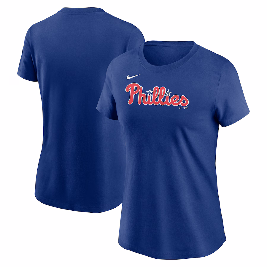Women's Philadelphia Phillies Nike Royal Fuse Wordmark T-Shirt