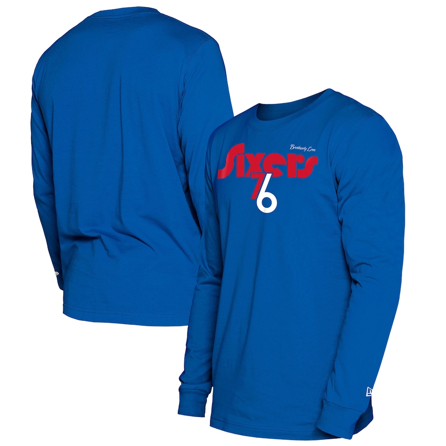 Men's Philadelphia 76ers  New Era Royal 2024/25 City Edition Long Sleeve T-Shirt