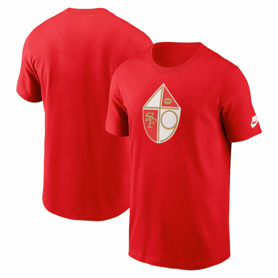 Men's San Francisco 49ers Nike Scarlet Rewind Logo Essential T-Shirt