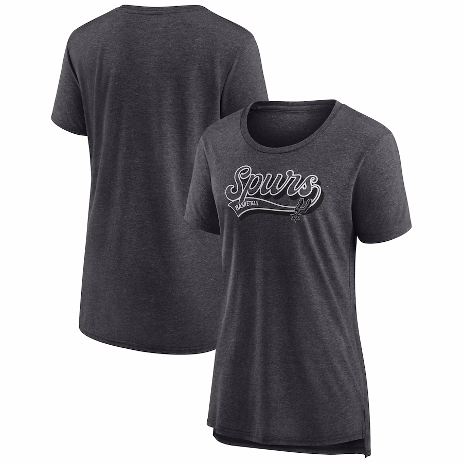 Women's San Antonio Spurs Fanatics Heather Charcoal League Leader Tri-Blend T-Shirt