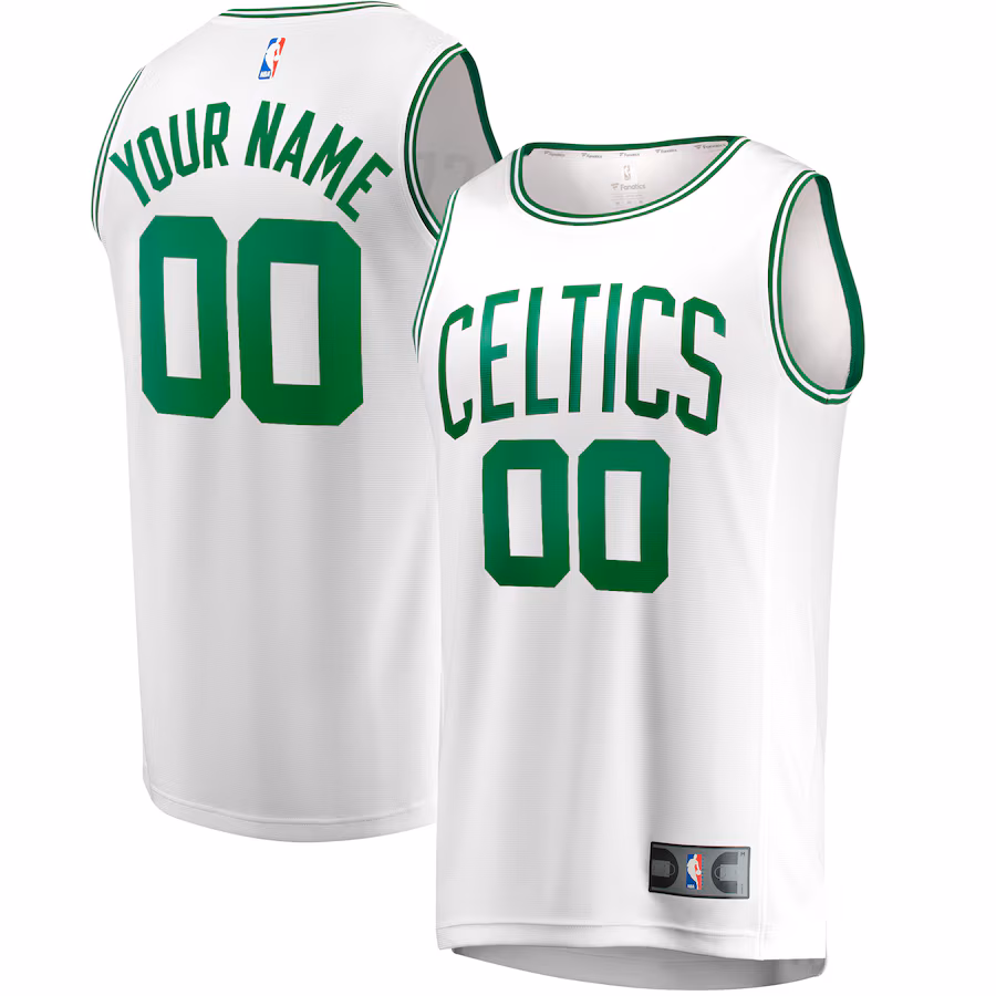 Youth Boston Celtics  Fanatics White Fast Break Replica Custom Jersey - Association Edition