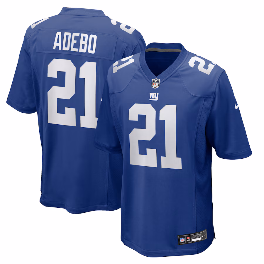 Men's New York Giants Paulson Adebo Nike Royal Team Game Jersey