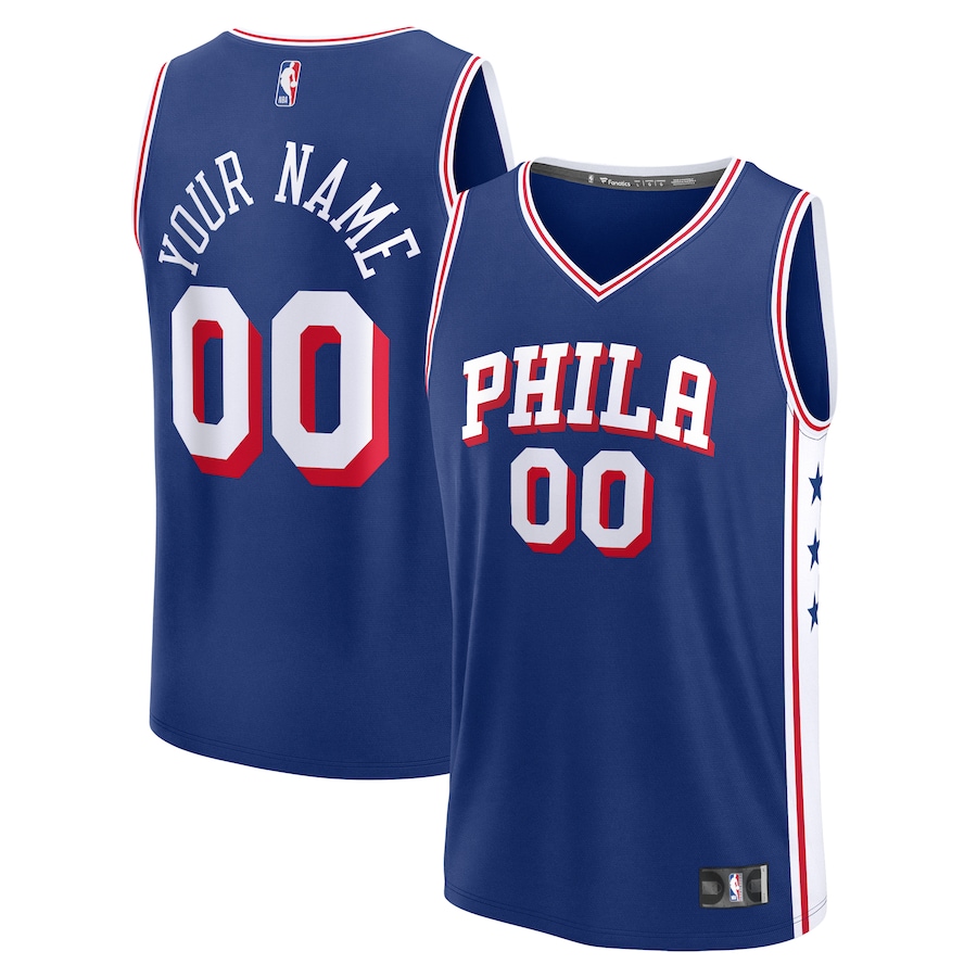Youth Philadelphia 76ers Fanatics Blue Custom Fast Break Jersey - Icon Edition