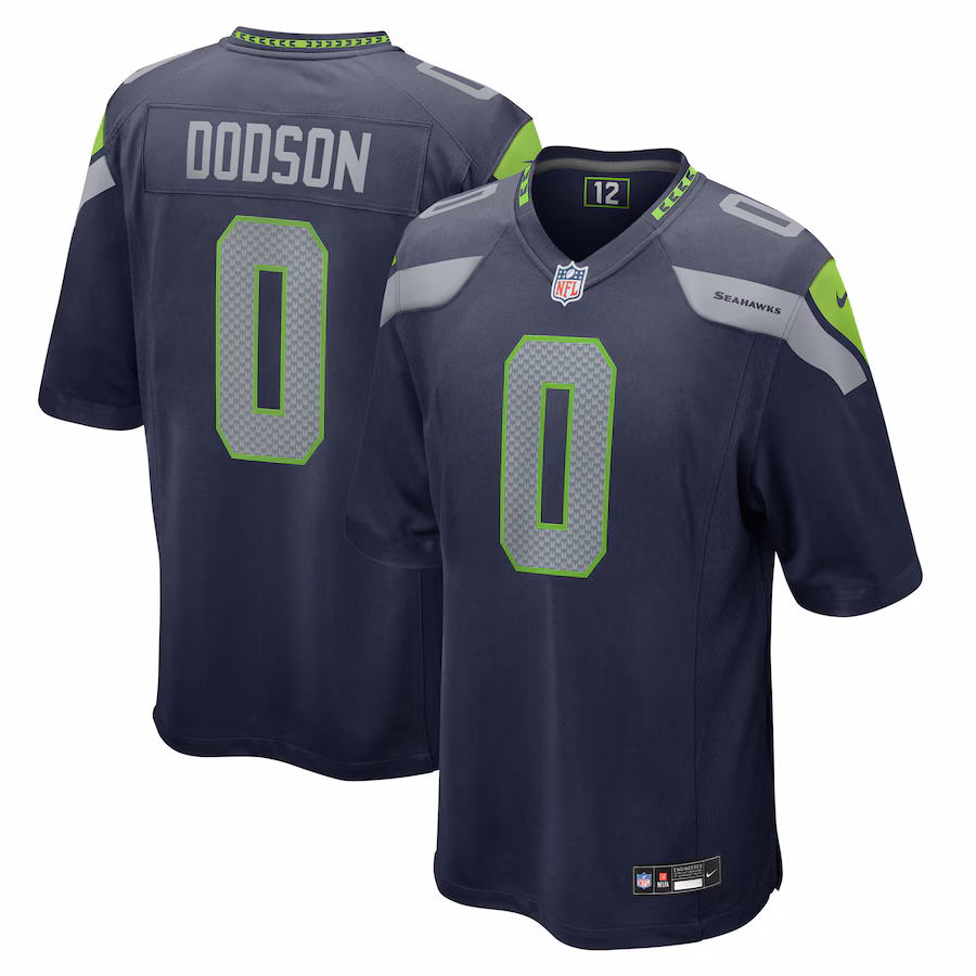 Men's Seattle Seahawks Tyrel Dodson Nike College Navy Game Jersey