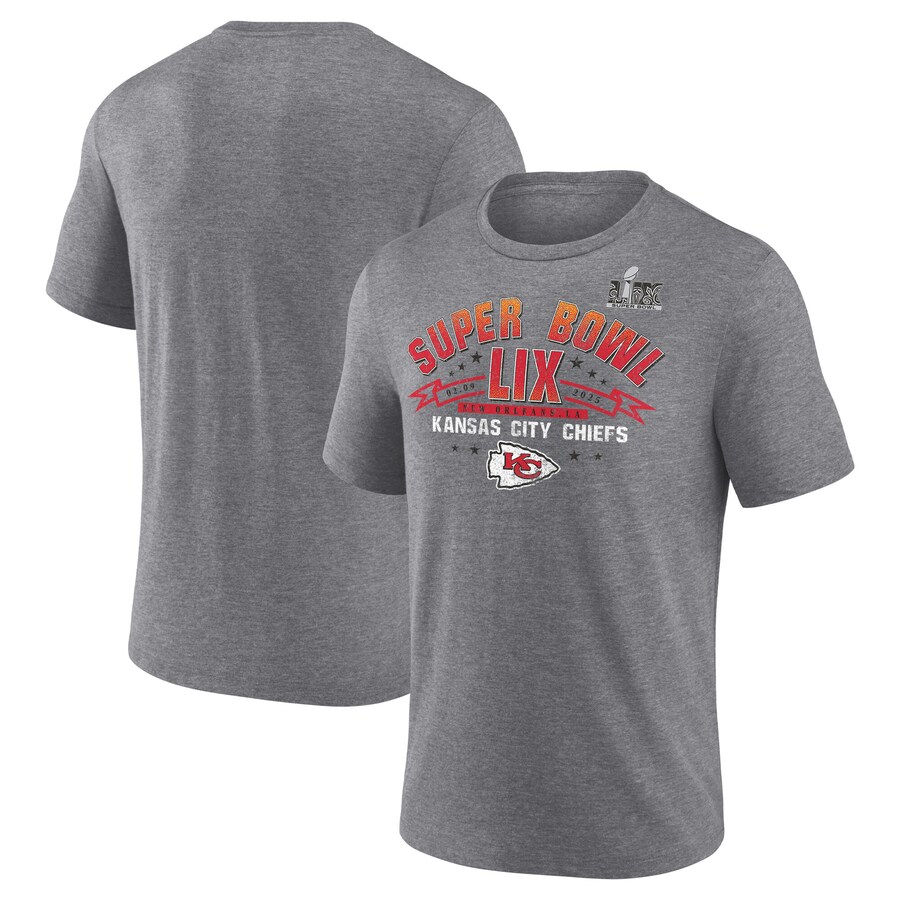 Men's Kansas City Chiefs  Fanatics Heather Gray Super Bowl LIX Made It Tri-Blend T-Shirt
