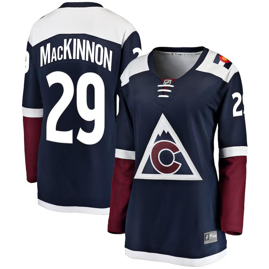 Women's Colorado Avalanche Nathan MacKinnon Fanatics Navy Alternate Breakaway Player Jersey