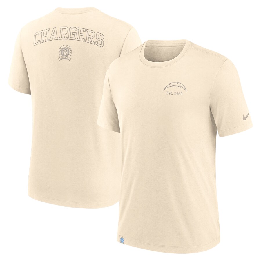 Men's Los Angeles Chargers Nike Cream Glory Tri-Blend T-Shirt