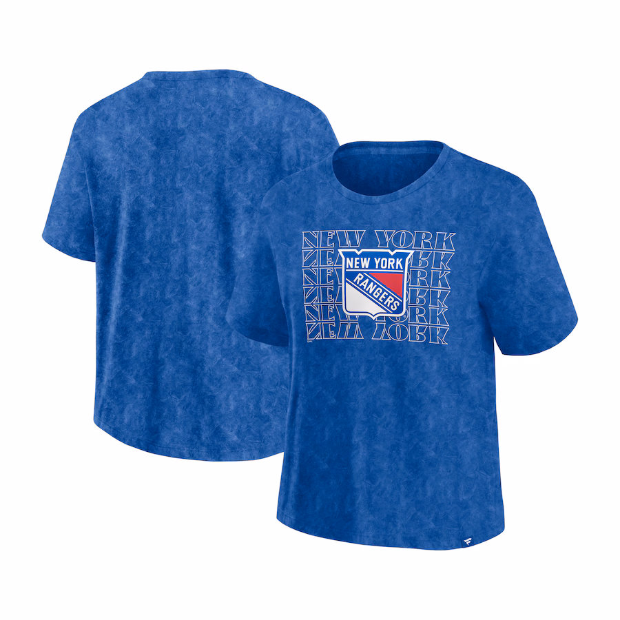 Women's New York Rangers Fanatics Blue Faded Wash T-Shirt
