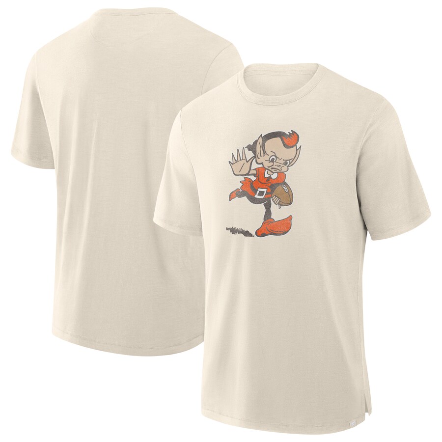 Men's Cleveland Browns  Fanatics Cream Slub T-Shirt