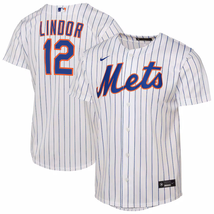 Youth New York Mets Francisco Lindor Nike White Home Replica Player Jersey