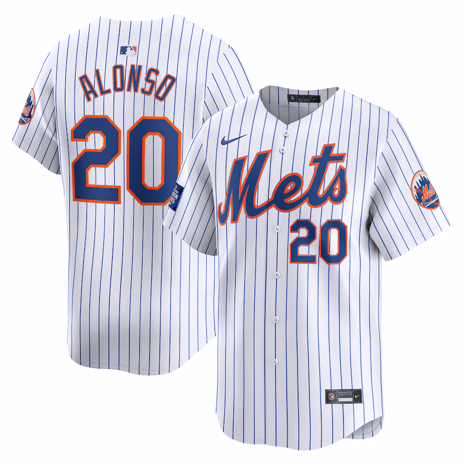 Men's New York Mets Pete Alonso Nike White 2024 MLB World Tour London Series Home Limited Player Jersey