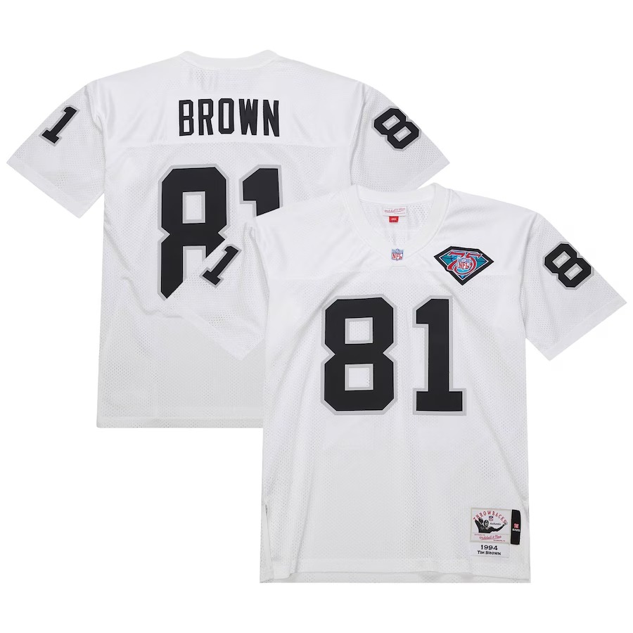 Men's Las Vegas Raiders 1994 Tim Brown Mitchell & Ness White Authentic Throwback Retired Player Jersey
