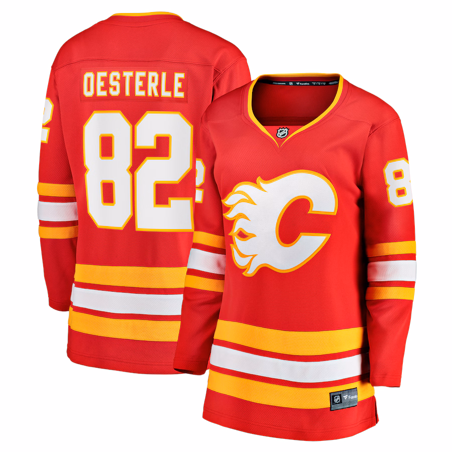 Women's Calgary Flames Jordan Oesterle Fanatics Red Home Breakaway Jersey