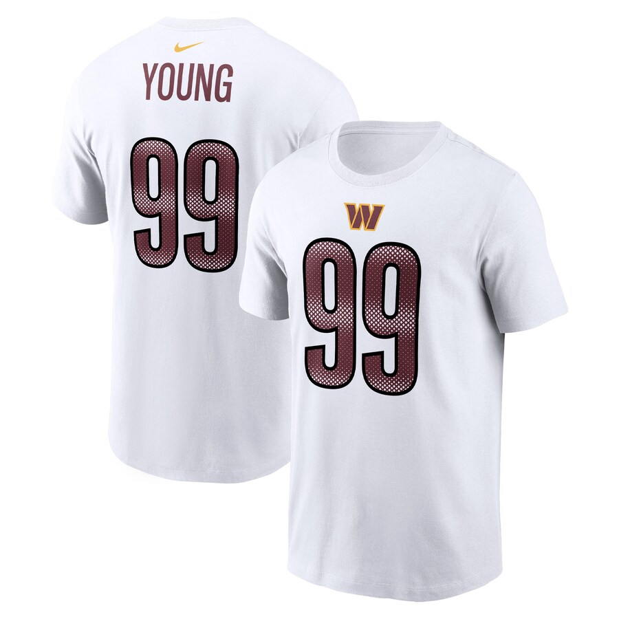 Men's Washington Commanders Chase Young Nike White Player Name & Number T-Shirt