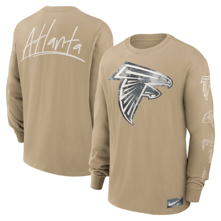 Men's Atlanta Falcons Nike Tan Essential Statement Max90 Long Sleeve T-Shirt