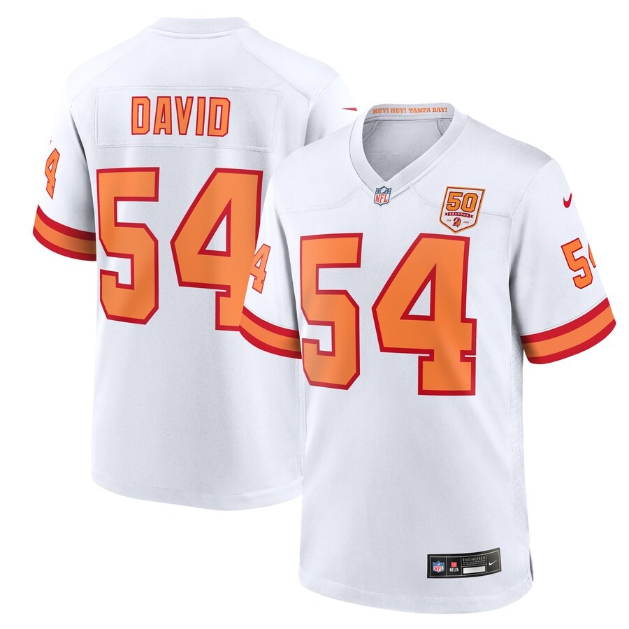 Men's '76 Tampa Bay Buccaneers Lavonte David Nike White 50th Season Game Jersey