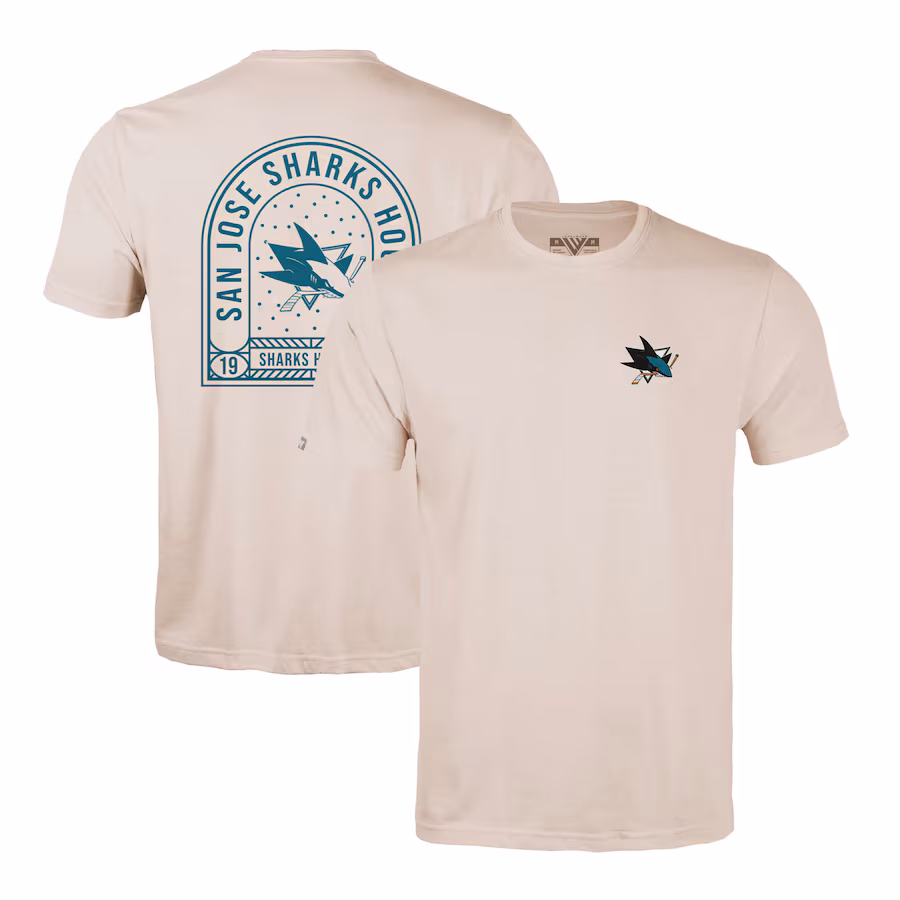 Men's San Jose Sharks Levelwear Khaki Richmond Stained Glass T-Shirt