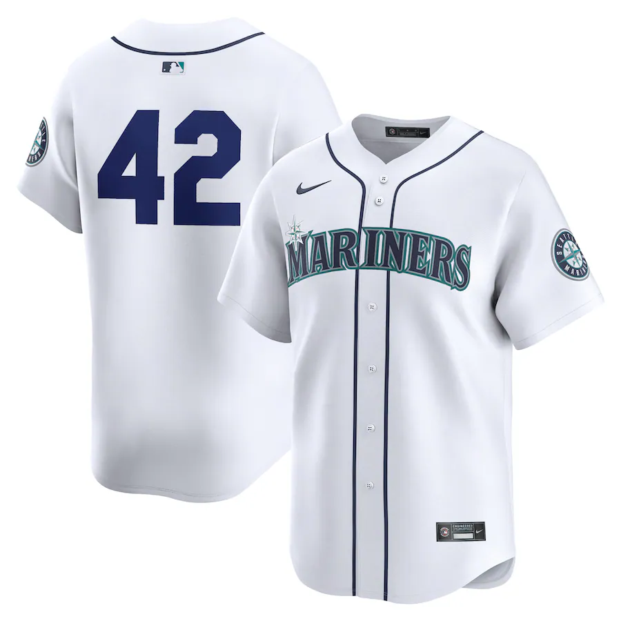 Men's Seattle Mariners  Nike White 2024 Jackie Robinson Day Home Limited Jersey