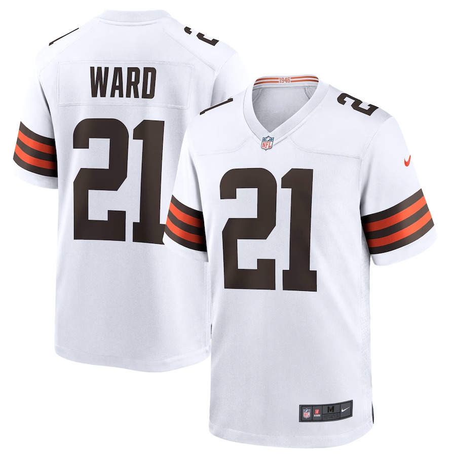Men's Cleveland Browns Denzel Ward Nike White Game Jersey