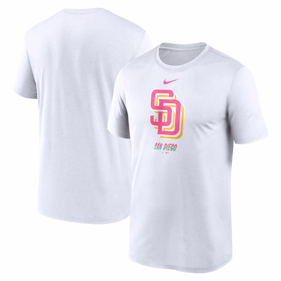 Men's San Diego Padres Nike White City Connect Logo T-Shirt