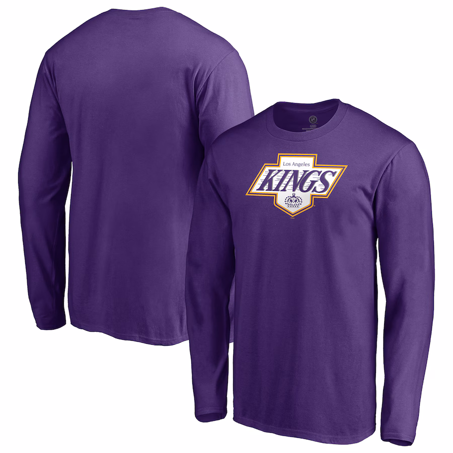 Men's Los Angeles Kings Purple Special Edition Primary Logo Long Sleeve T-Shirt