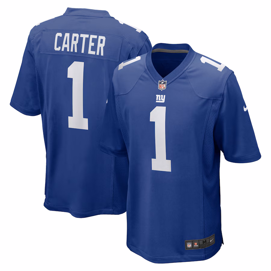 Men's New York Giants Abdul Carter Nike Royal 2025 NFL Draft First Round Pick Game Jersey