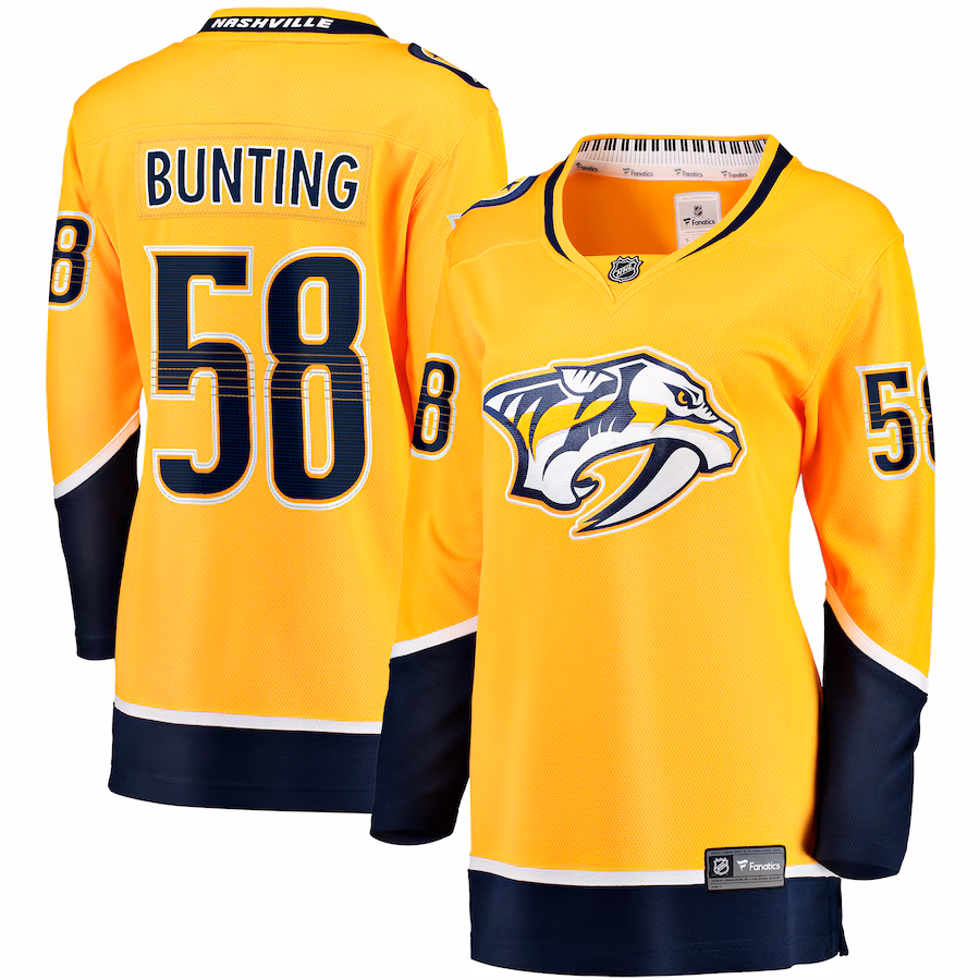 Women's Nashville Predators Michael Bunting Fanatics Gold Home Breakaway Player Jersey