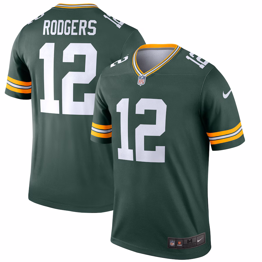 Men's Green Bay Packers Aaron Rodgers Nike Green Team Legend Player Performance Top