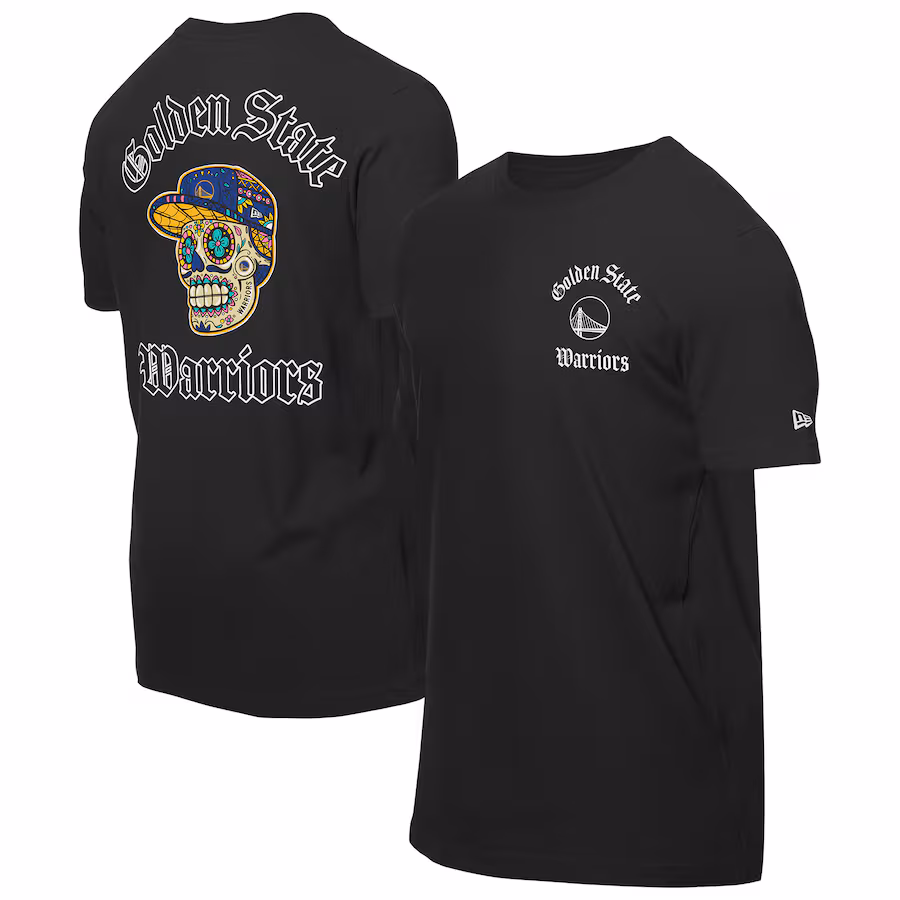 Men's Golden State Warriors New Era Black Sugar Skulls T-Shirt