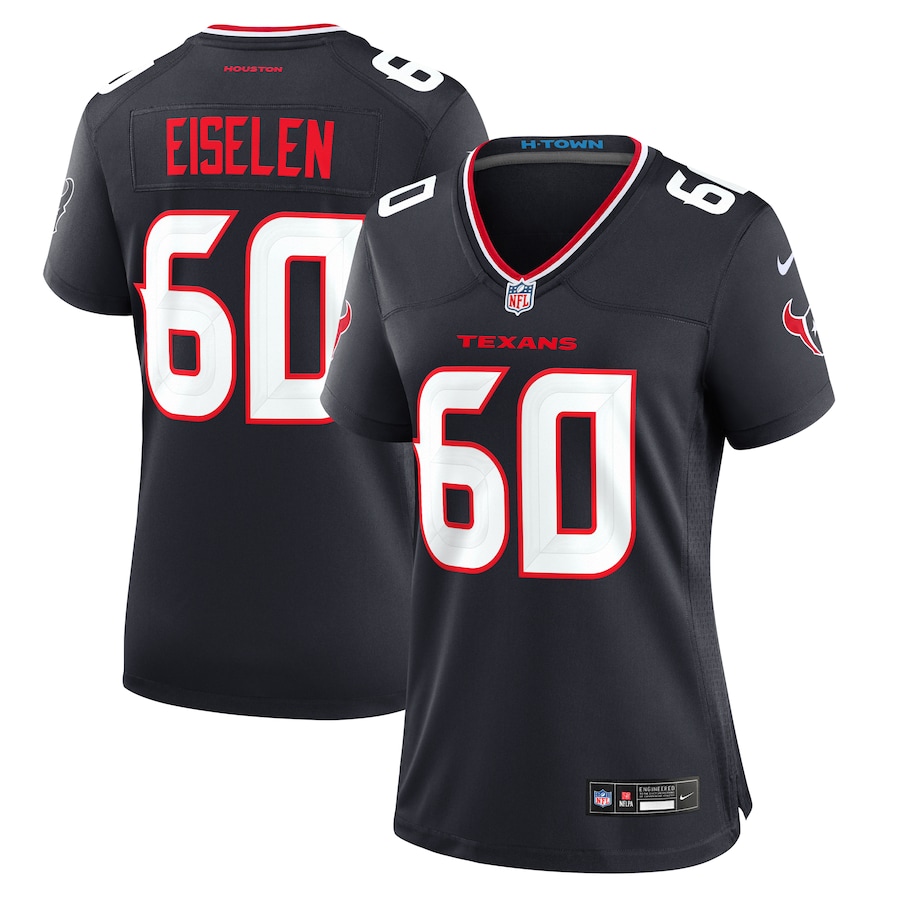 Women's Houston Texans Dieter Eiselen Nike Navy Team Game Jersey