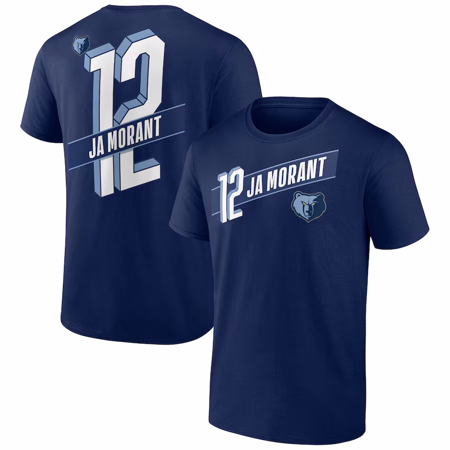 Men's Memphis Grizzlies Ja Morant Navy Full-Court Press Name & Number T-Shirt