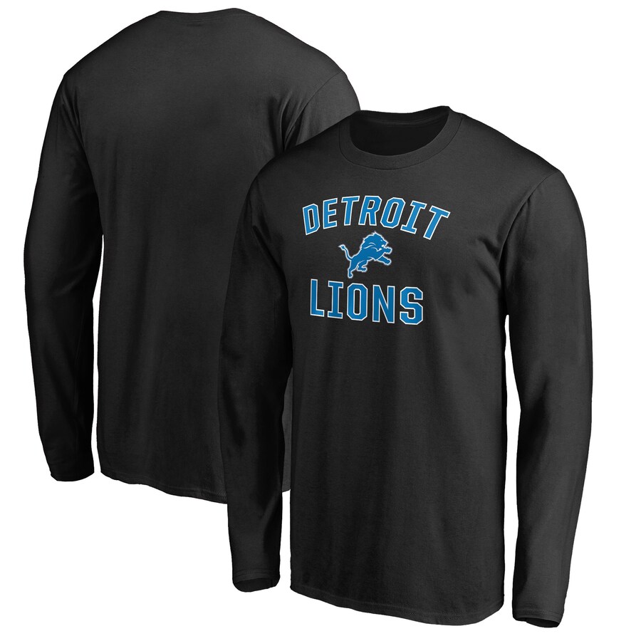Men's Detroit Lions Black Victory Arch Long Sleeve T-Shirt
