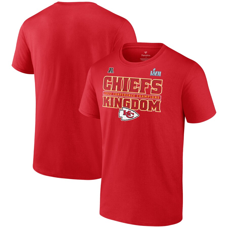 Men's Kansas City Chiefs Fanatics Red 2022 AFC Champions Team Slogan T-Shirt