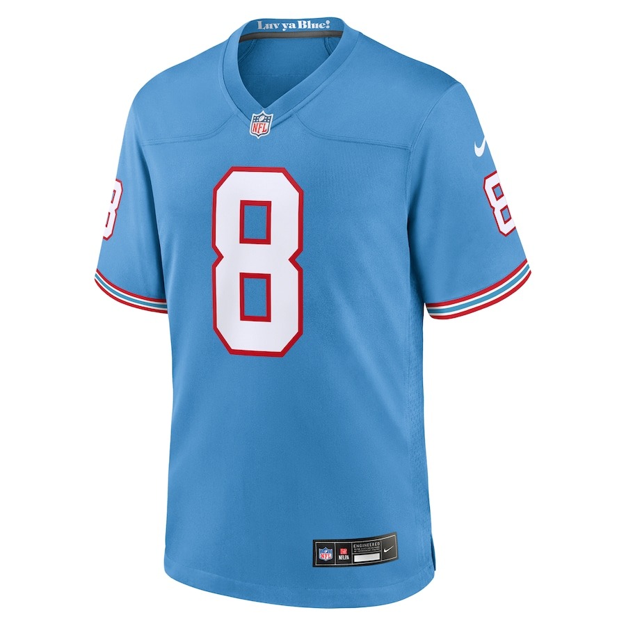 Men's Tennessee Titans Will Levis Nike Light Blue Oilers Throwback Player Game Jersey