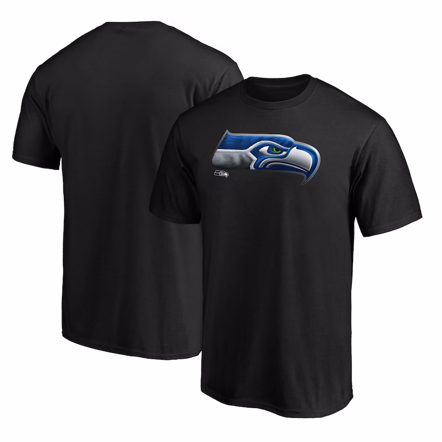 Men's Seattle Seahawks  Black Midnight Mascot T-Shirt