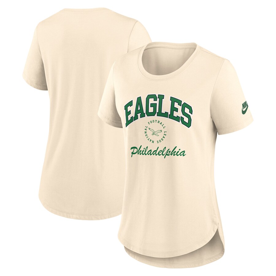 Women's Philadelphia Eagles Nike Natural Rewind Tri-Blend T-Shirt