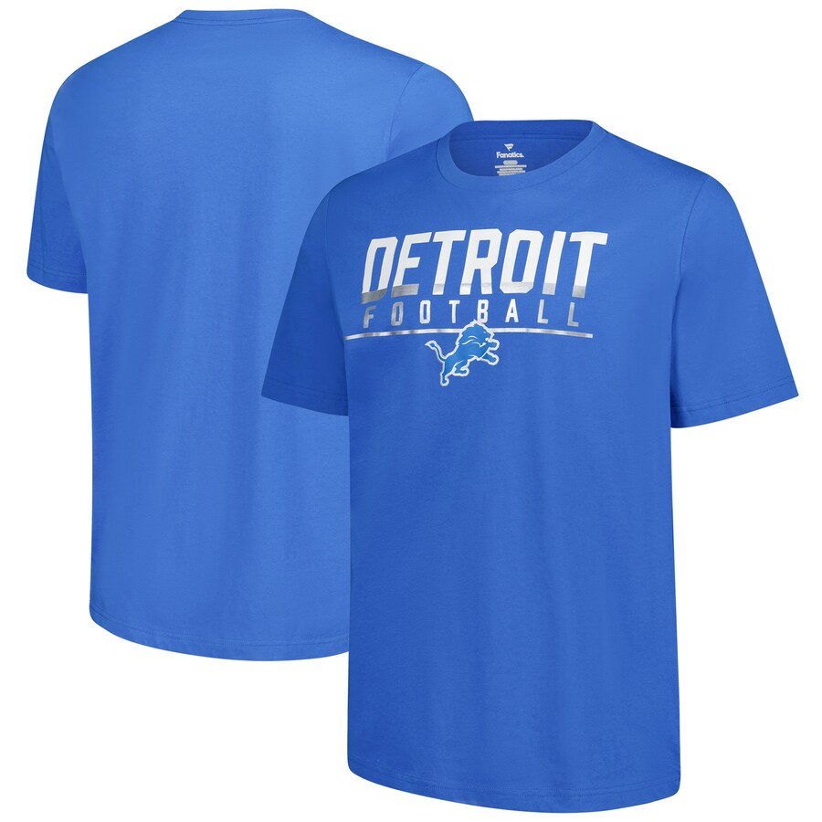 Men's Detroit Lions  Fanatics Blue Blocked T-Shirt